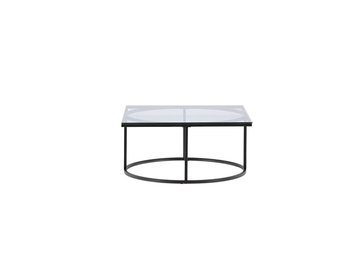 Table Basse Design en Verre "Skanor" 90cm Noir
