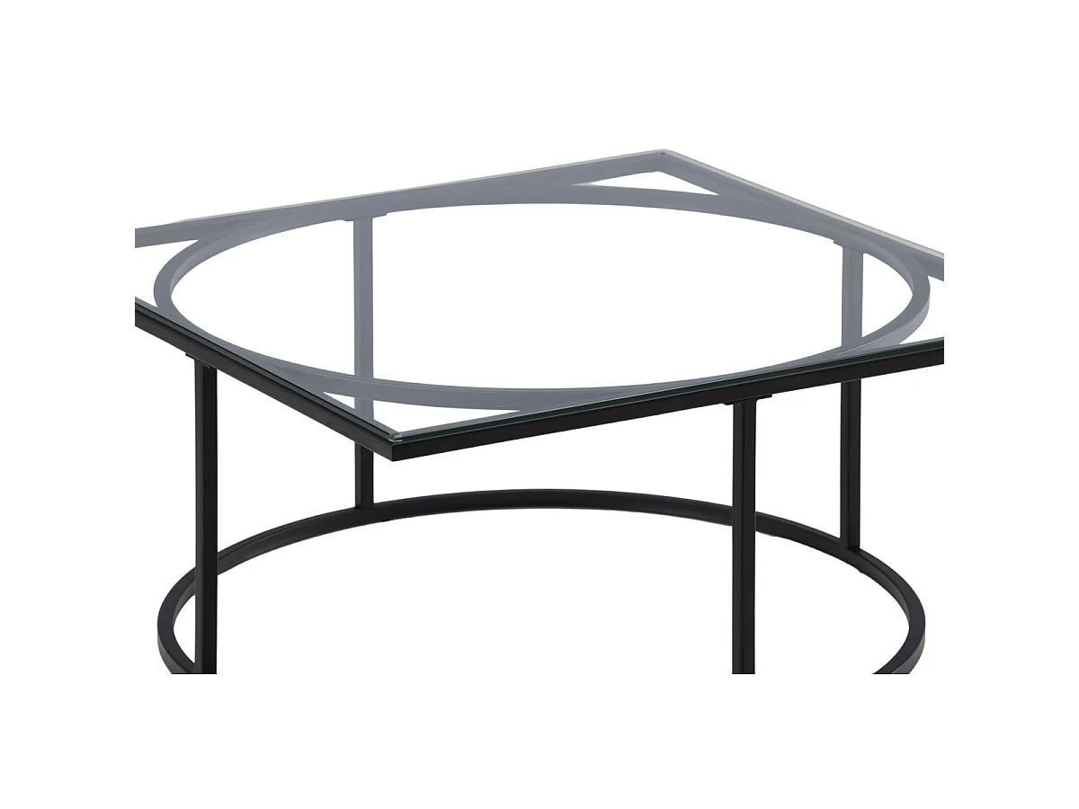 Table Basse Design en Verre "Skanor" 90cm Noir