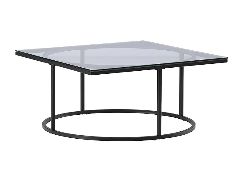 Skanör salontafel 90x90cm zwart, glas.