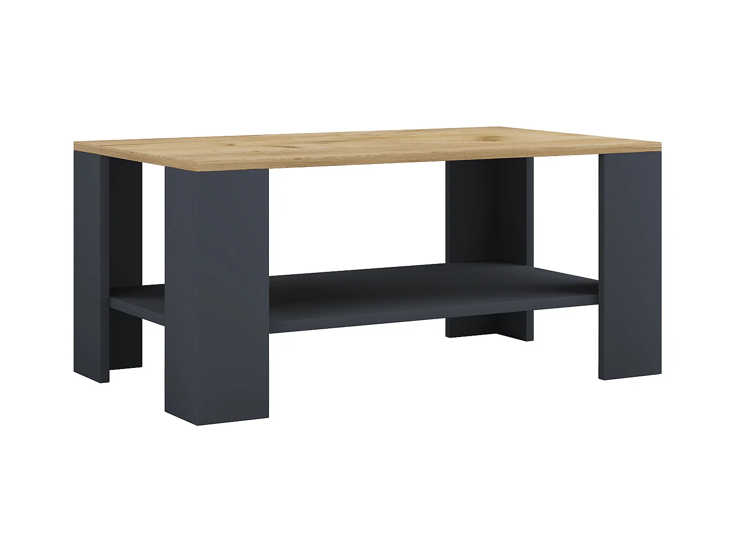 Side table & coffee table Dalus Anthracite / honey oak H. 41 x W. 90 x D. 53 cm