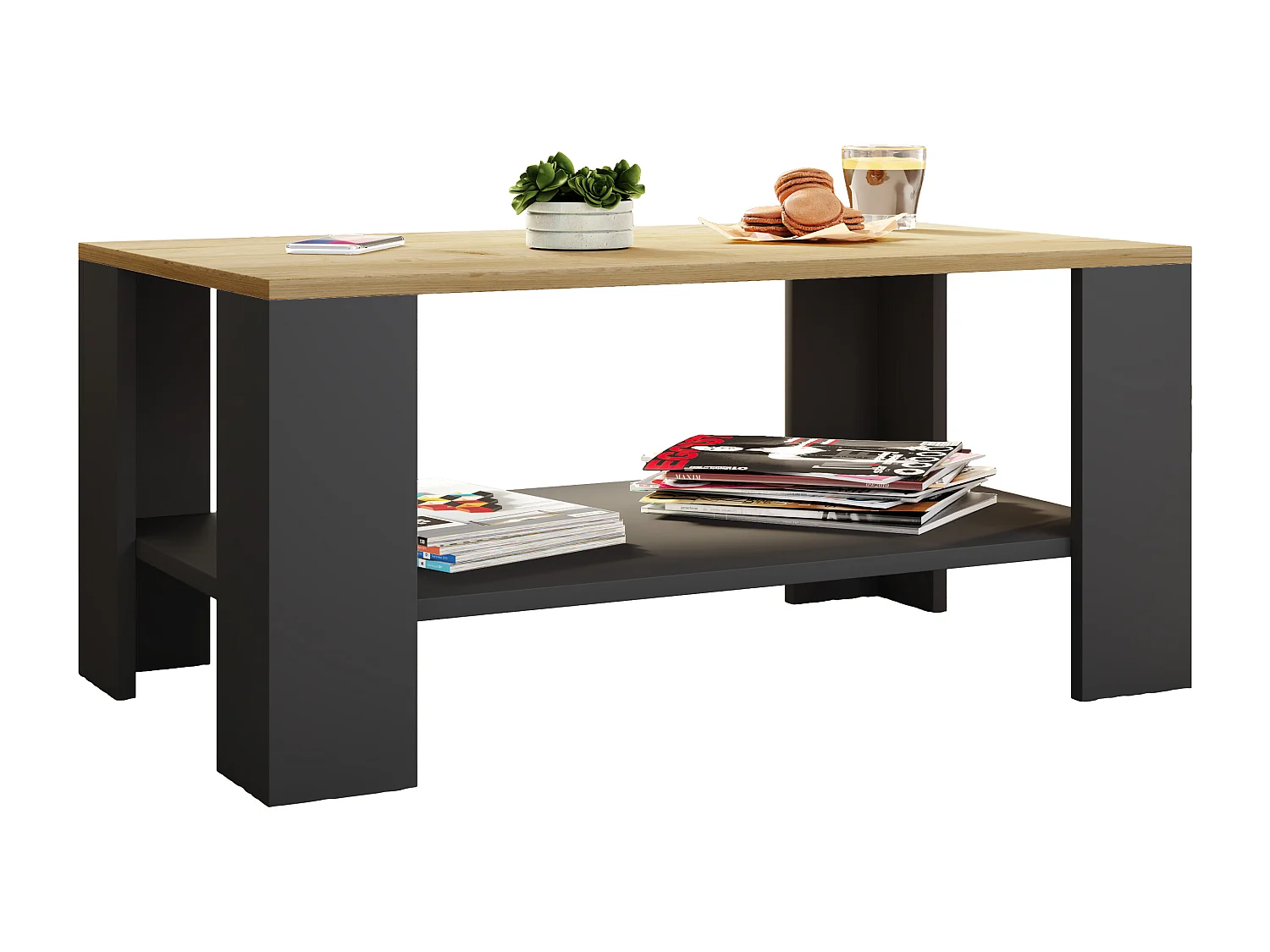 Holz Sofatisch Couchtisch Beistelltisch Dalus