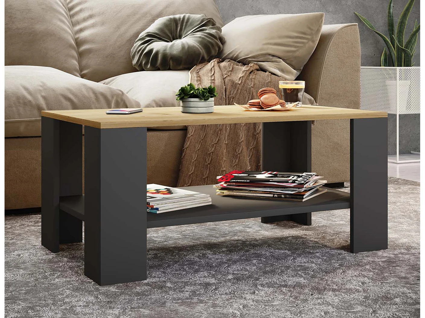 Holz Sofatisch Couchtisch Beistelltisch Dalus