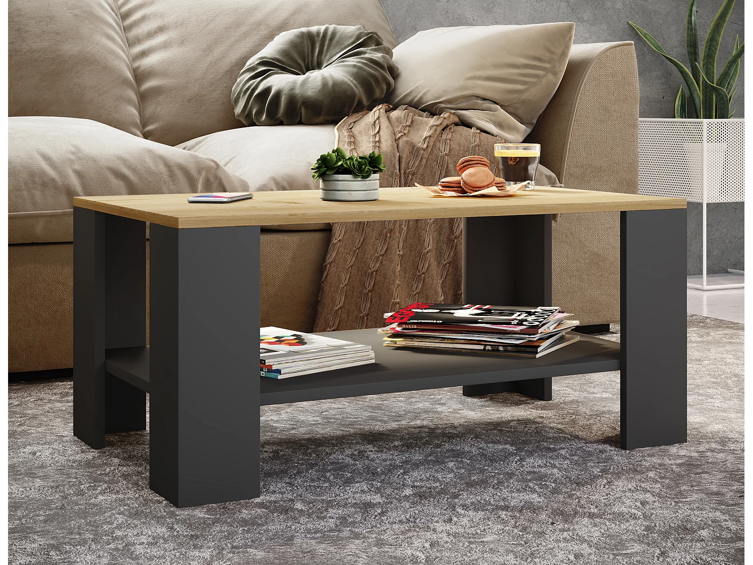 Holz Sofatisch Couchtisch Beistelltisch Dalus