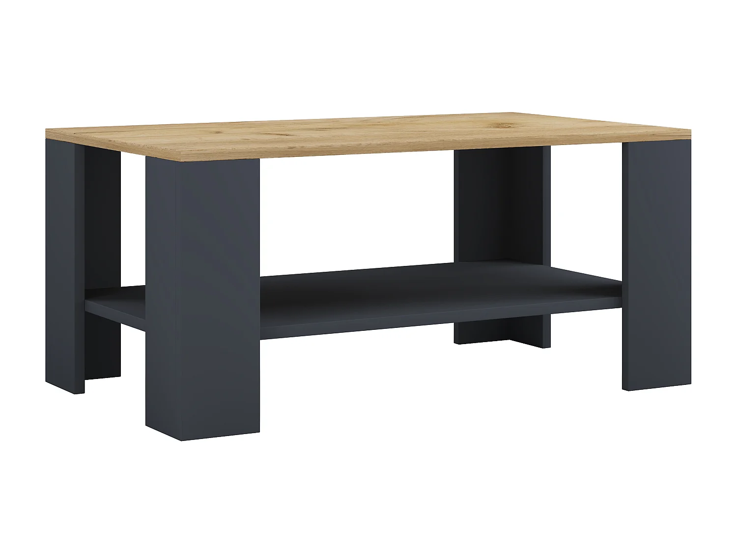 Side table & coffee table Dalus Anthracite / honey oak H. 41 x W. 90 x D. 53 cm