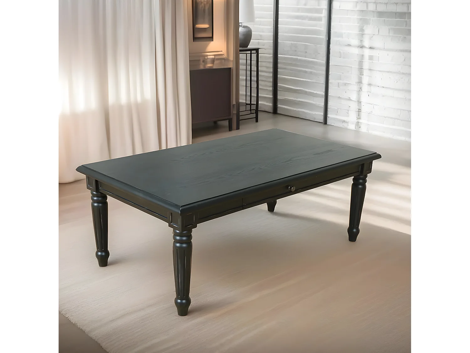 Amaretta Table basse à 2 tiroirs, noir.