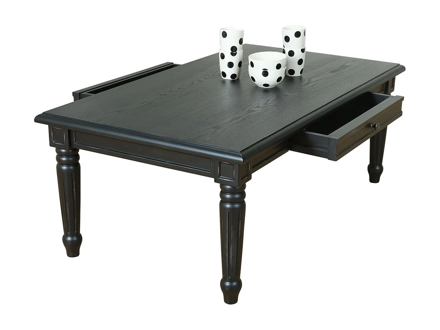 Amaretta Table basse à 2 tiroirs, noir.