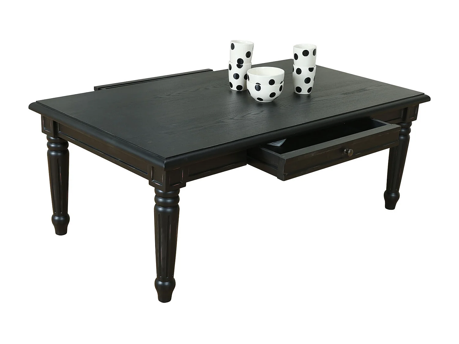 Amaretta Table basse à 2 tiroirs, noir.