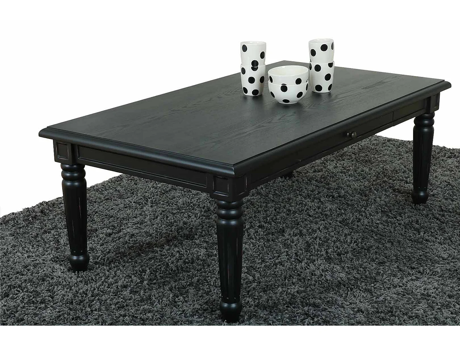 Amaretta Table basse à 2 tiroirs, noir.