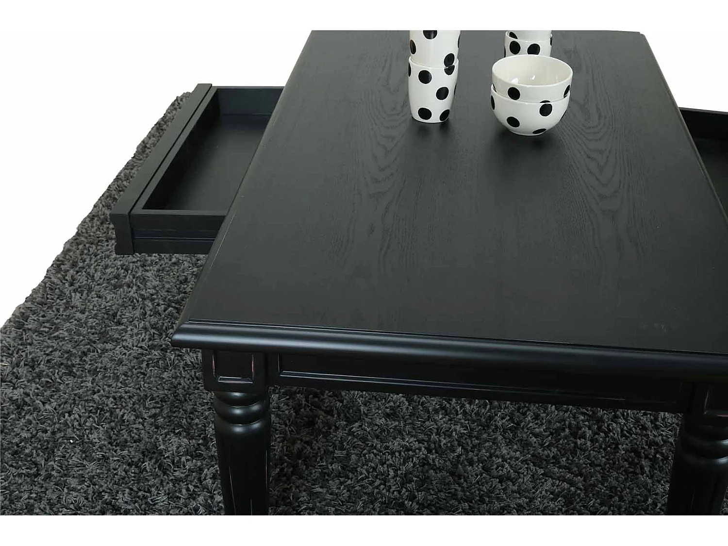 Amaretta Table basse à 2 tiroirs, noir.