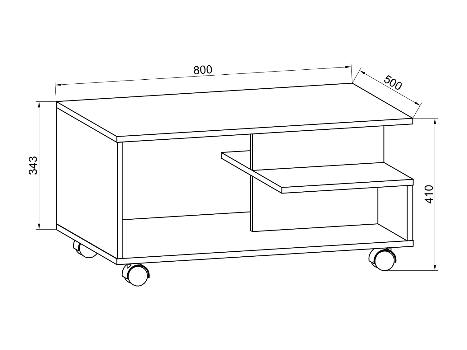 Houten slaapbank salontafel Rolls Stango