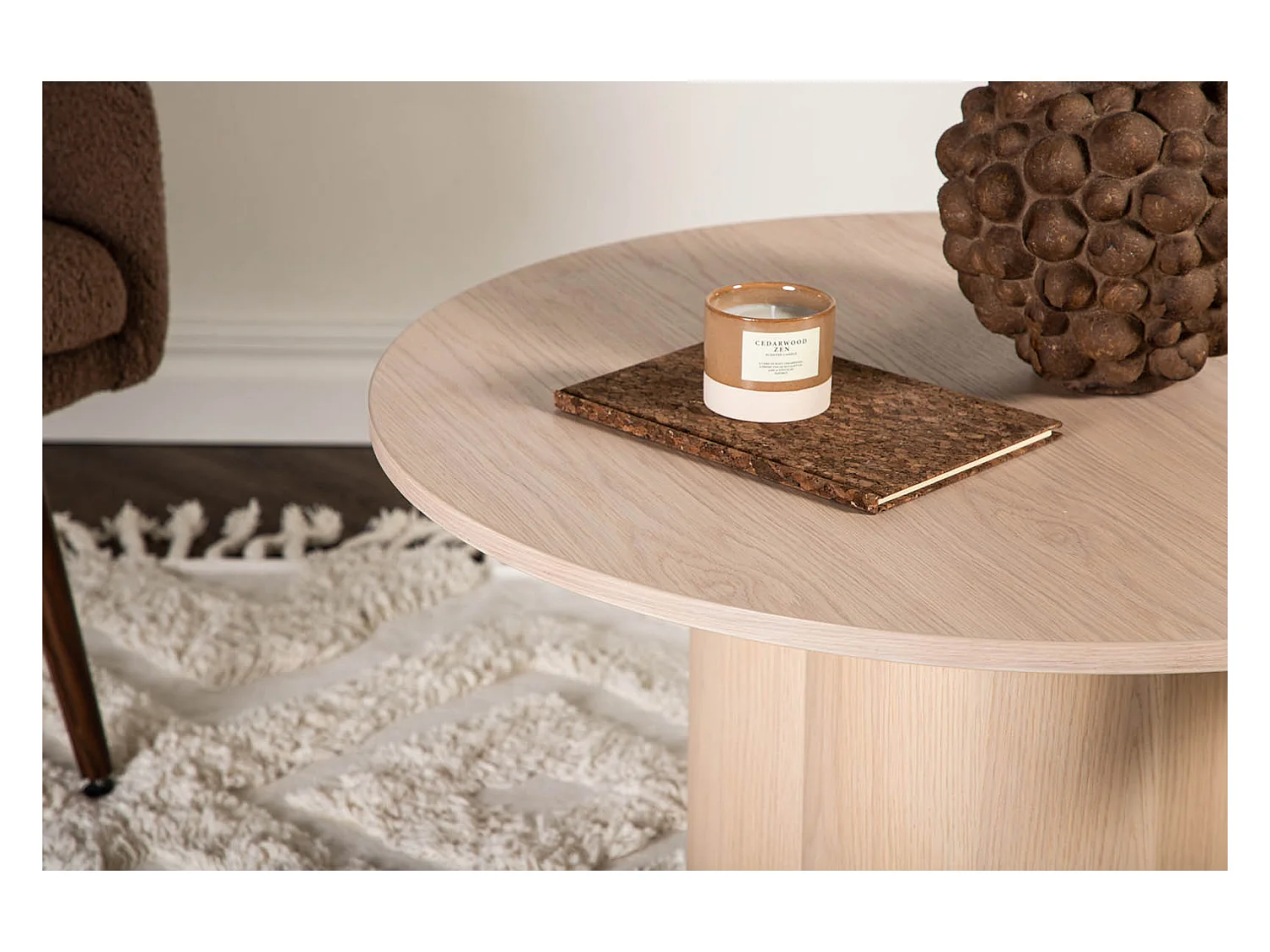 Olivia Couchtisch Ø80cm whitewash.