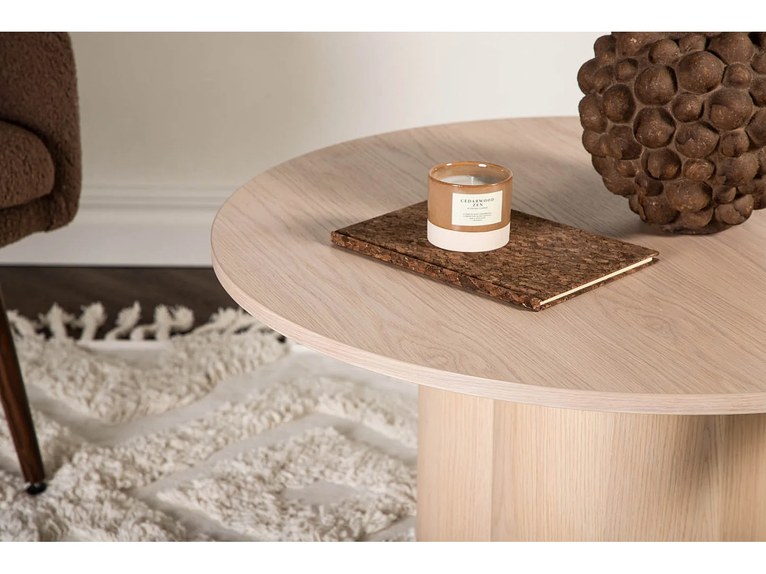 Table Basse Ronde "Olivia" 80cm Naturel