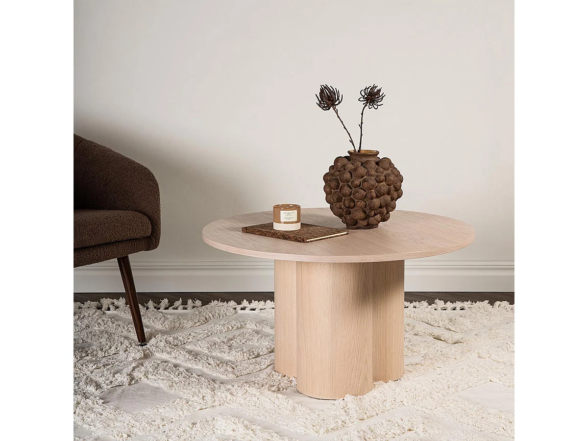 Table Basse Ronde "Olivia" 80cm Naturel