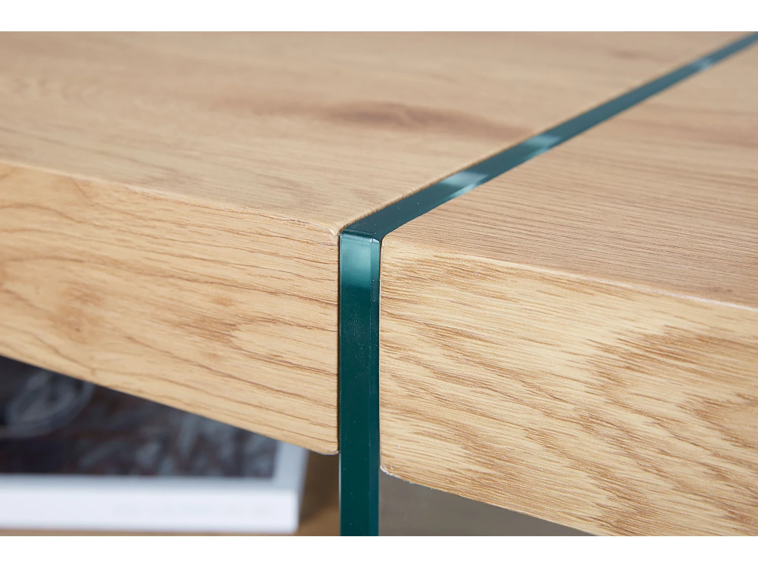 Bensam Table basse, 1 tablette de rangement, imitation chêne sauvage.