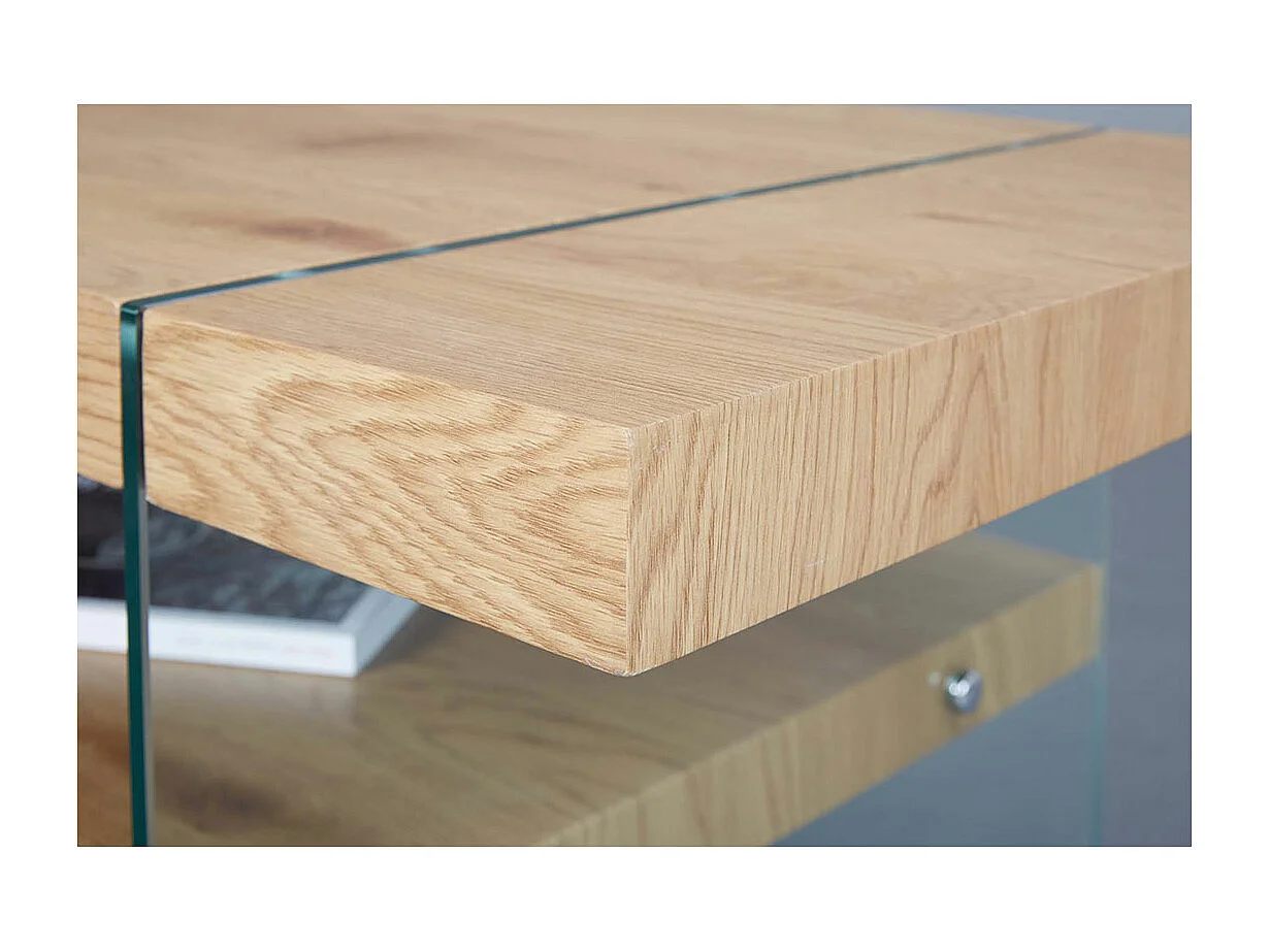 Bensam Table basse, 1 tablette de rangement, imitation chêne sauvage.