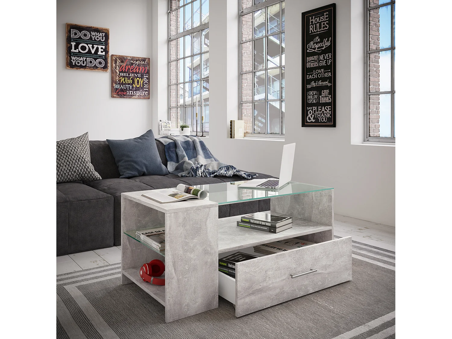 Zachte salontafel lade Tindala