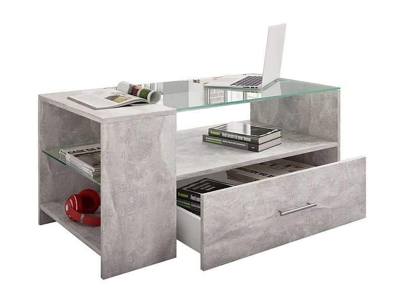 Side table & coffee table Tindala Concrete Optics H. 45 x W. 100 x D. 50 cm