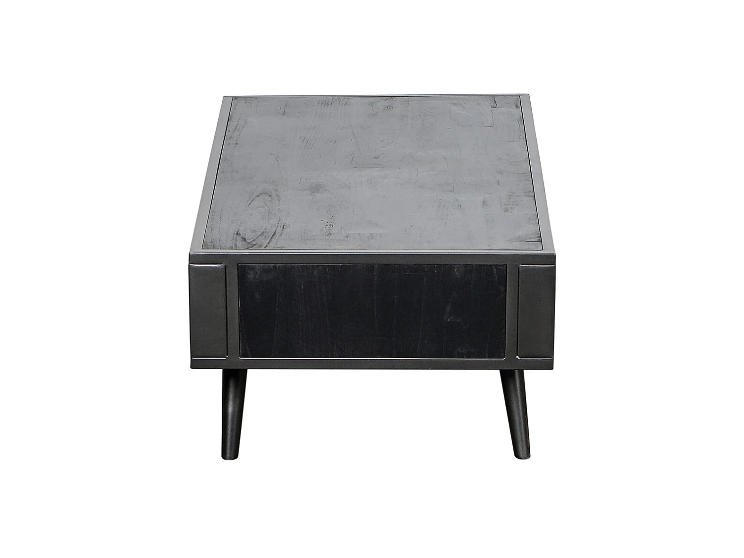 NordicMindiRattan salontafel met 1 legplank, zwart.