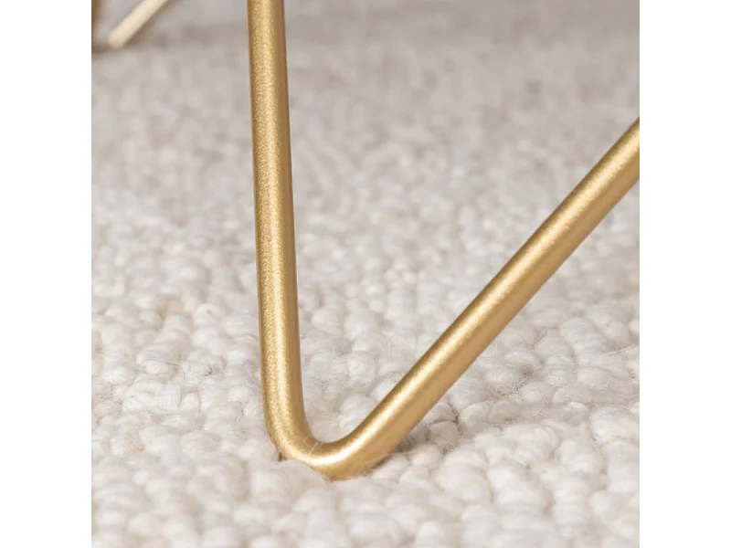 Table Basse en Verre Marbré "Tristar" 80cm Noir & Or