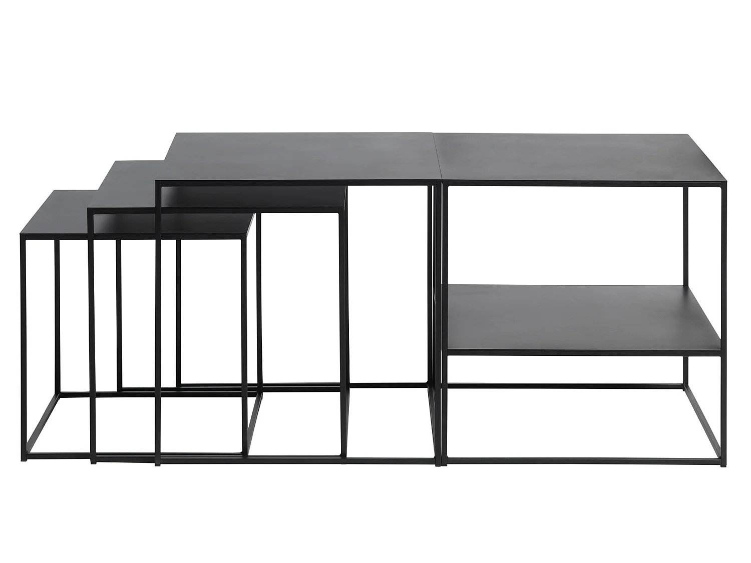 Pebble Table basse 50 x 50 cm, noir.