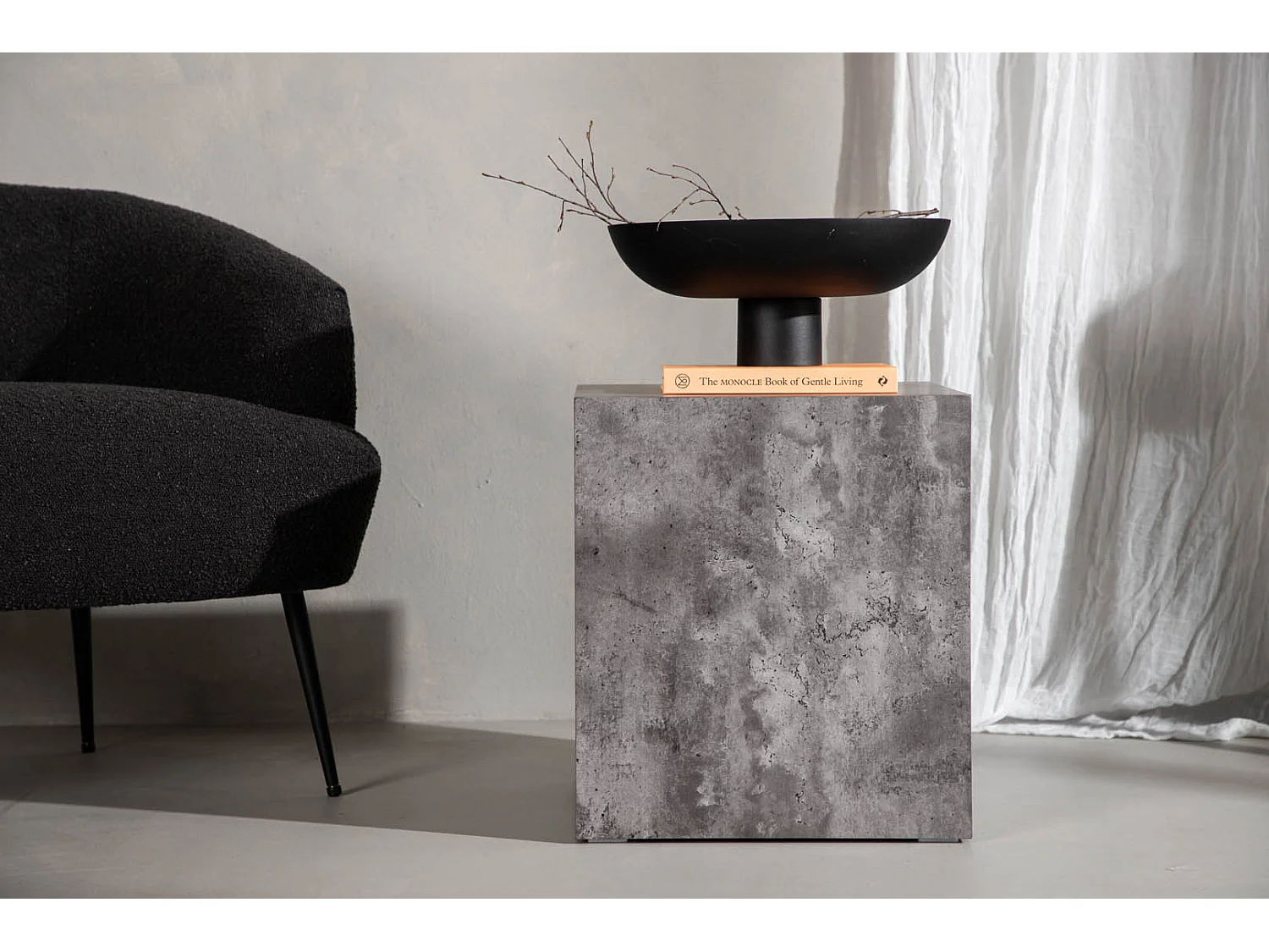 York table d'angle 40x40x45cm gris foncé.