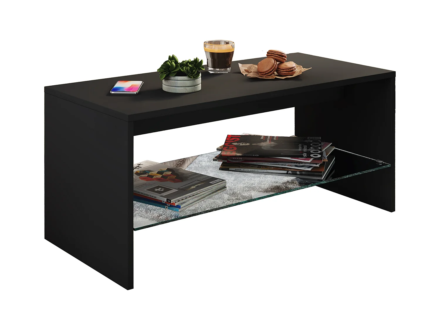 Side table & coffee table Wisal Black H. 40 x W. 90 x D. 40 cm