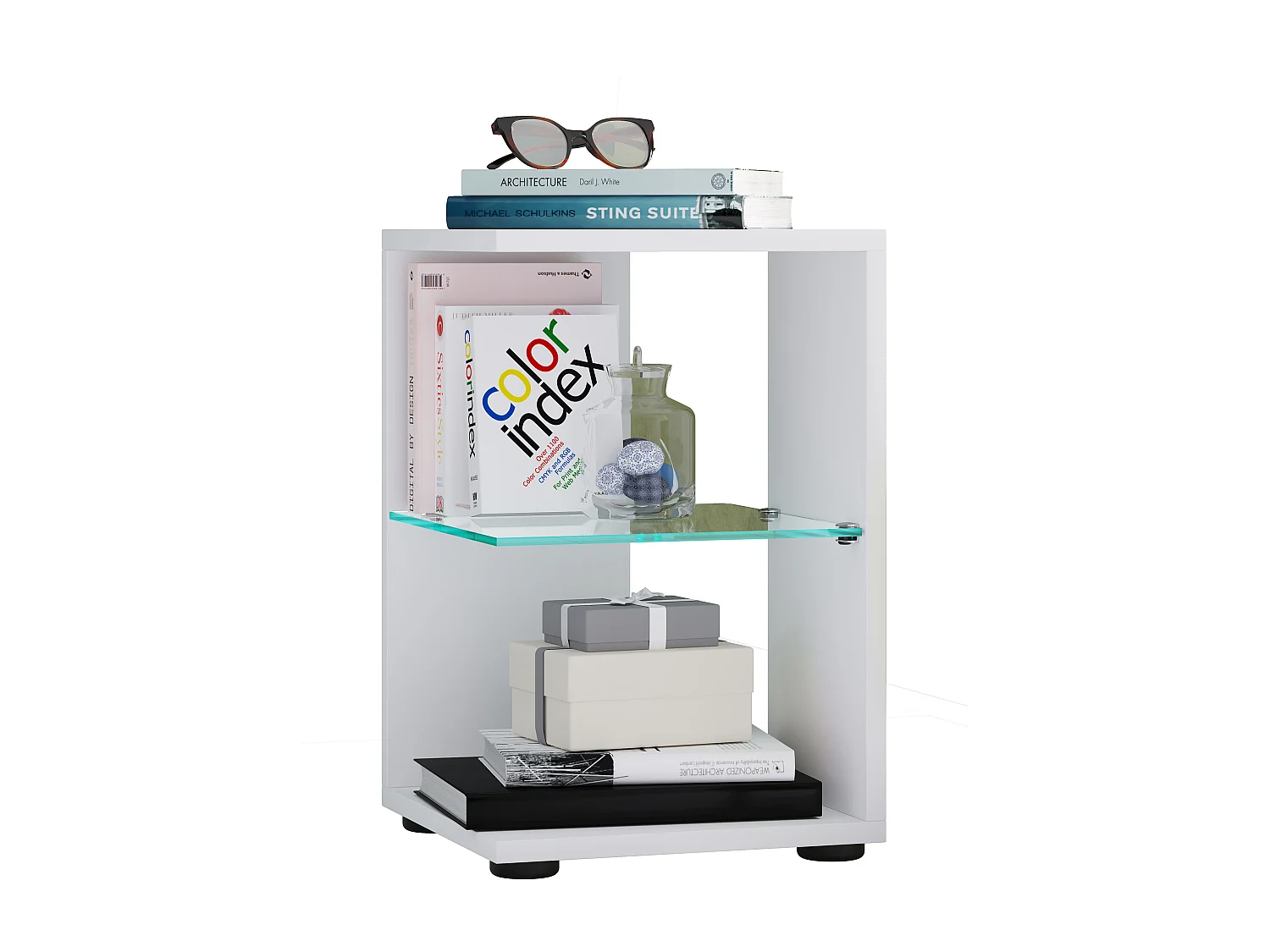 Side table & coffee table Elani White H. 45 x W. 30 x D. 30 cm