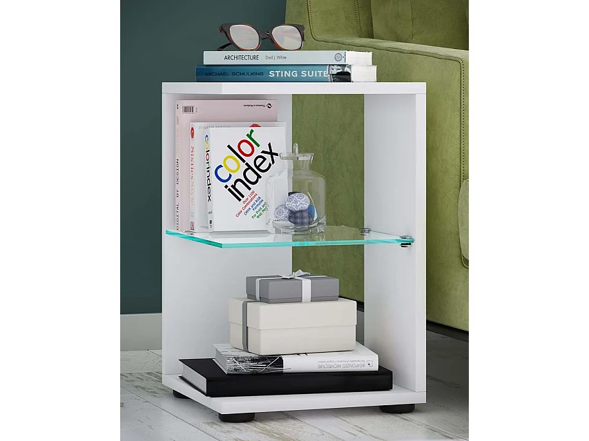 Side table & coffee table Elani White H. 45 x W. 30 x D. 30 cm