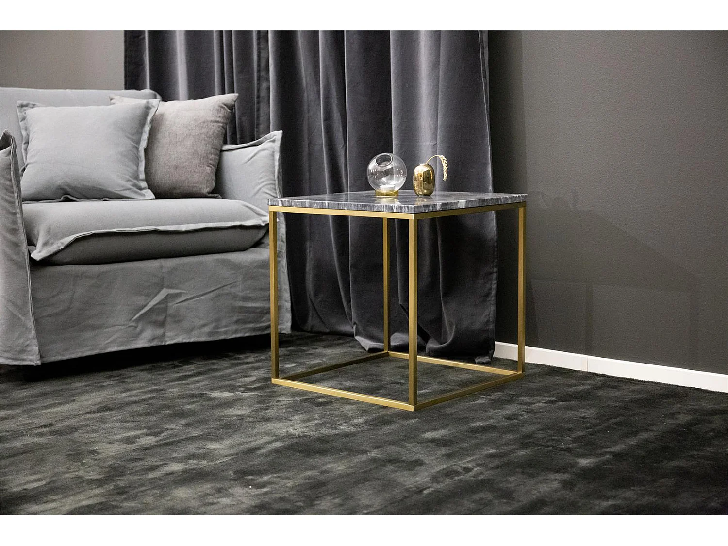 Table Basse en Marbre "Estelle" 50cm Gris