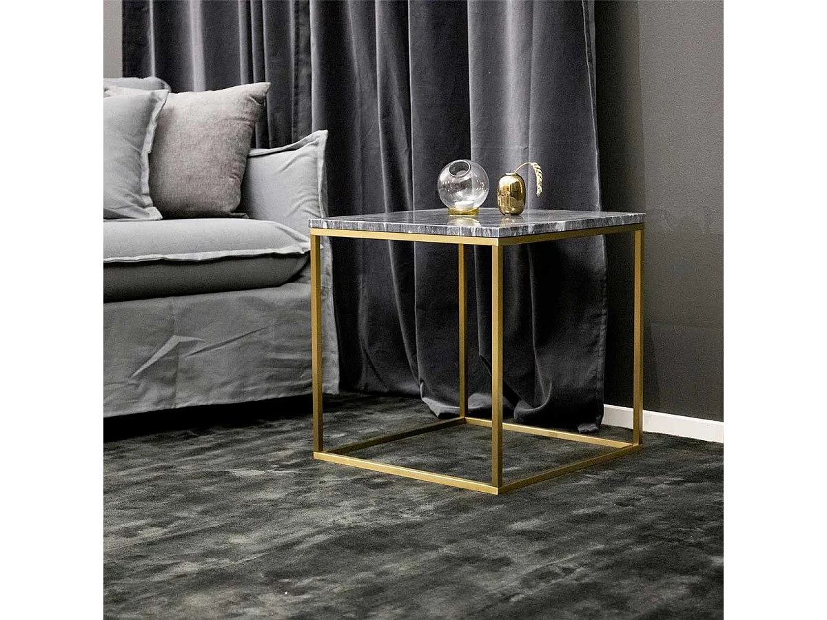 Table Basse en Marbre "Estelle" 50cm Gris