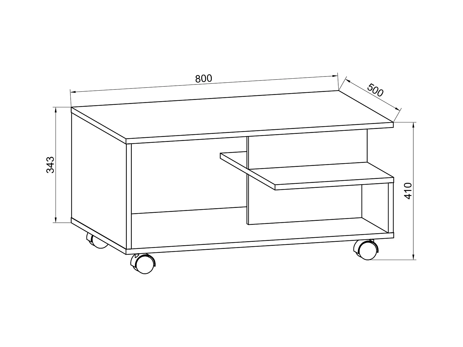 Side table & coffee table Stango Book Dimensions approx. H. 41 x W. 80 x D. 50 cm