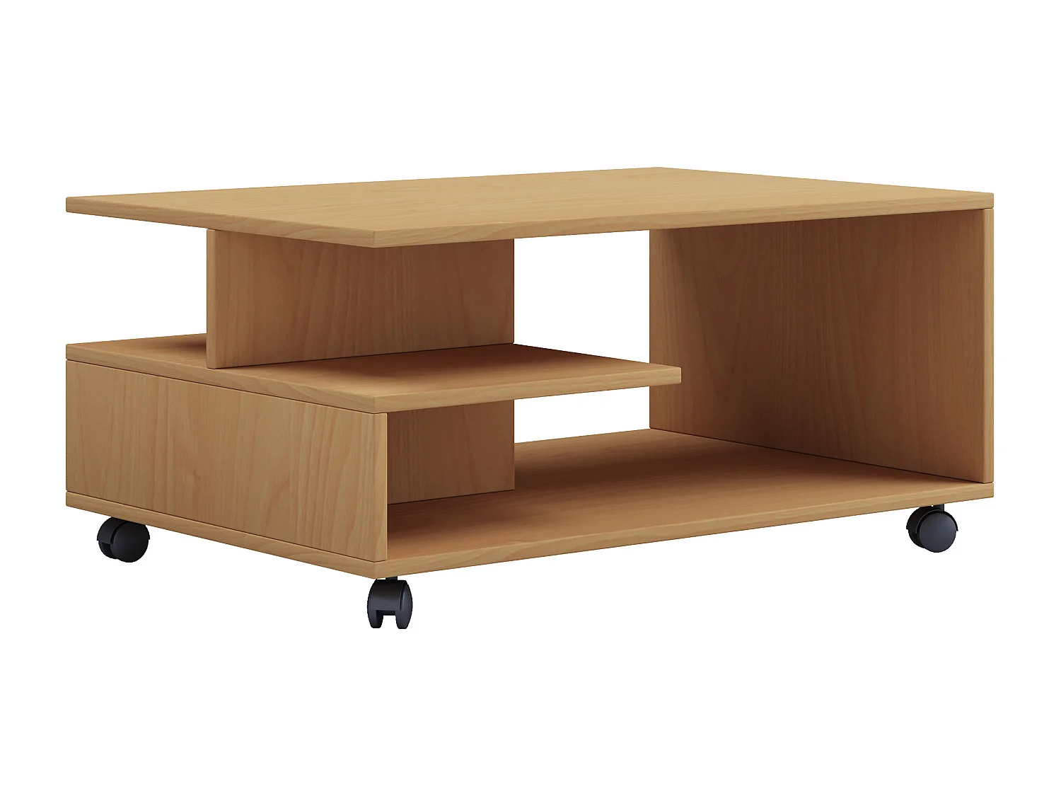 Holz Sofatisch Couchtisch Rollen rollbar Stango L