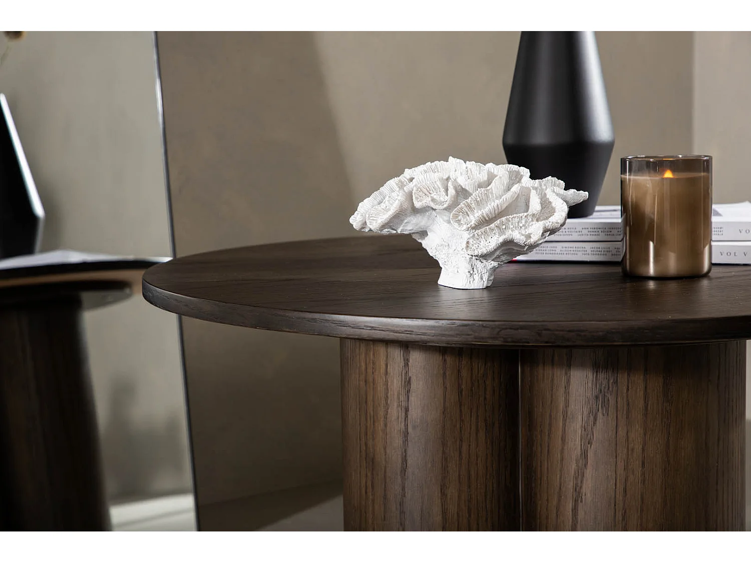 Table Basse Ronde "Olivia" 80cm Marron