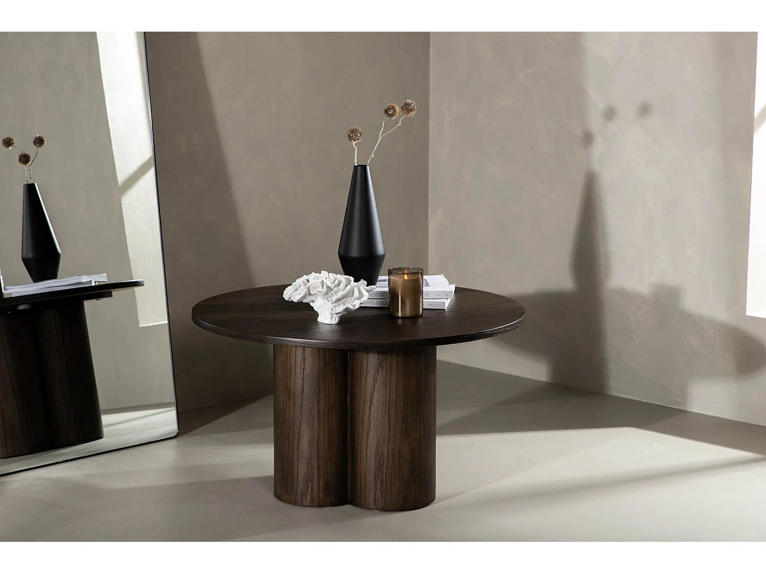 Olivia table basse ⌀80cm marron.
