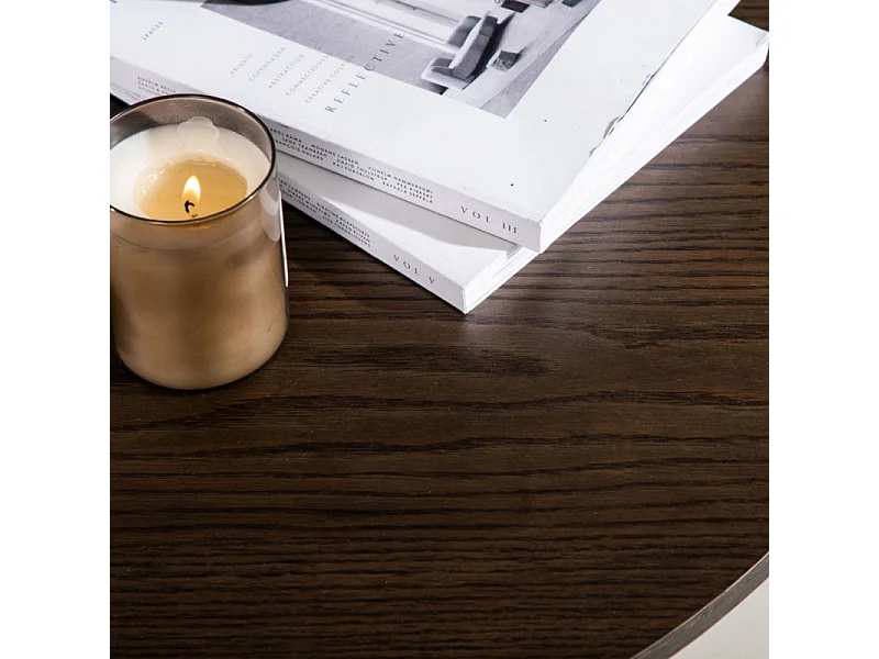 Olivia table basse ⌀80cm marron.