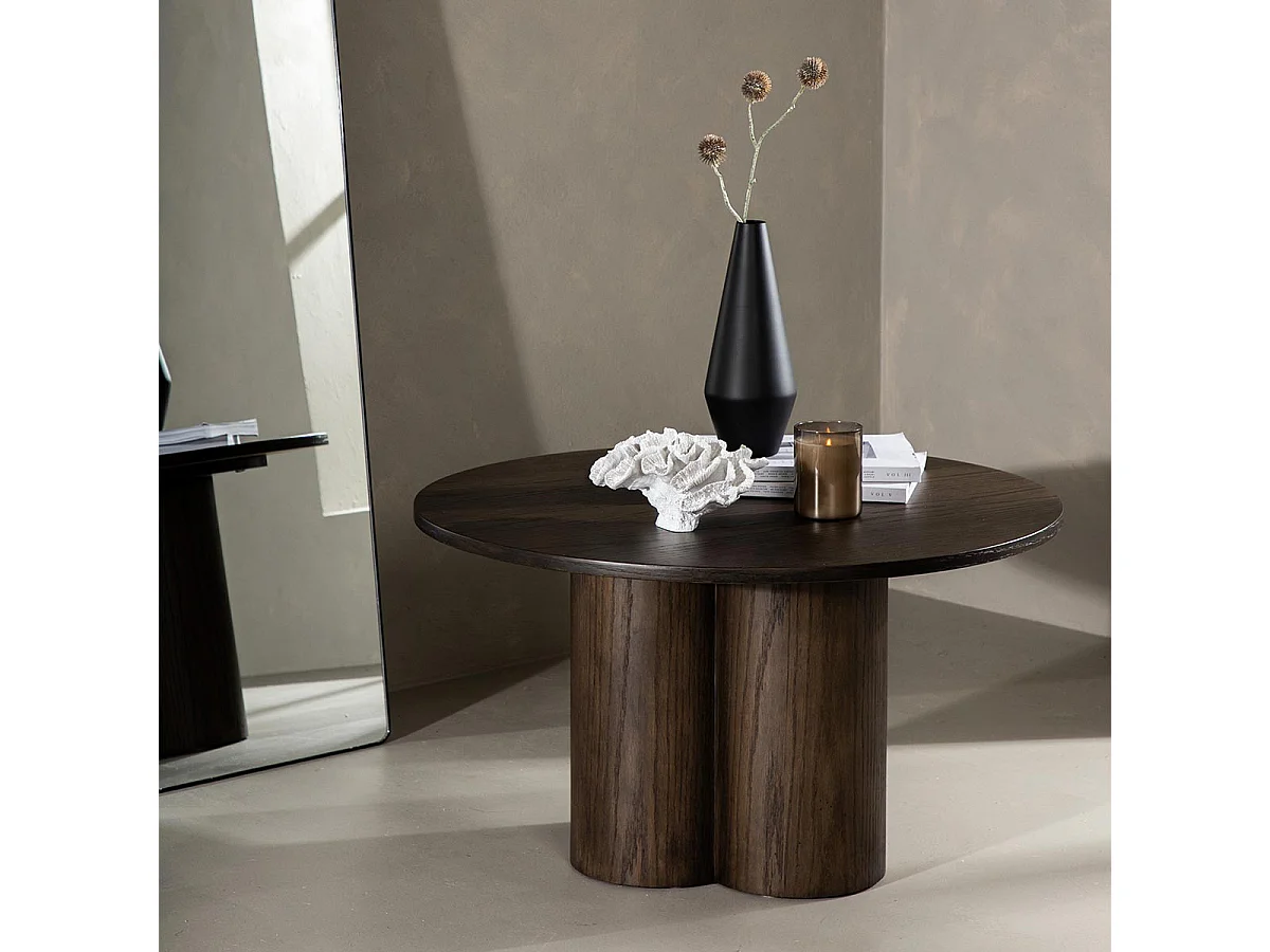 Olivia salontafel Ø80cm bruin.