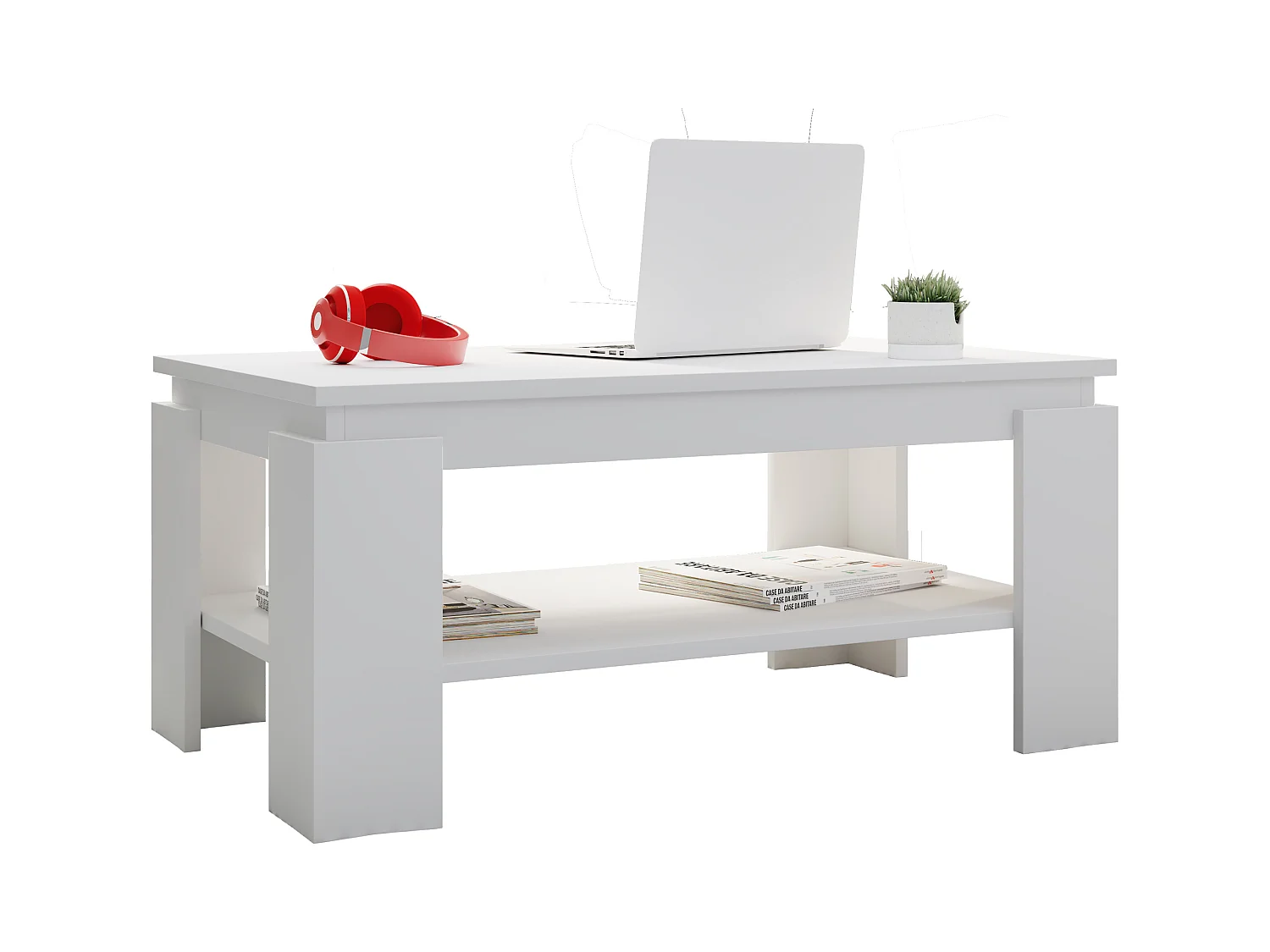 Side table & coffee table Rolas White H. 41 x W. 90 x D. 53cm