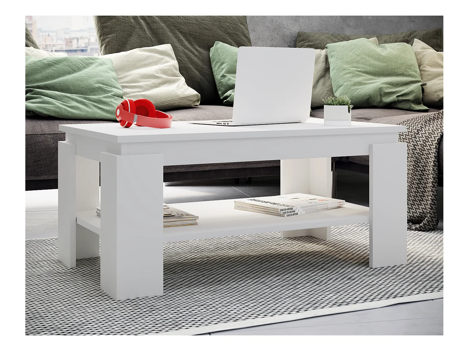 Side table & coffee table Rolas White H. 41 x W. 90 x D. 53cm
