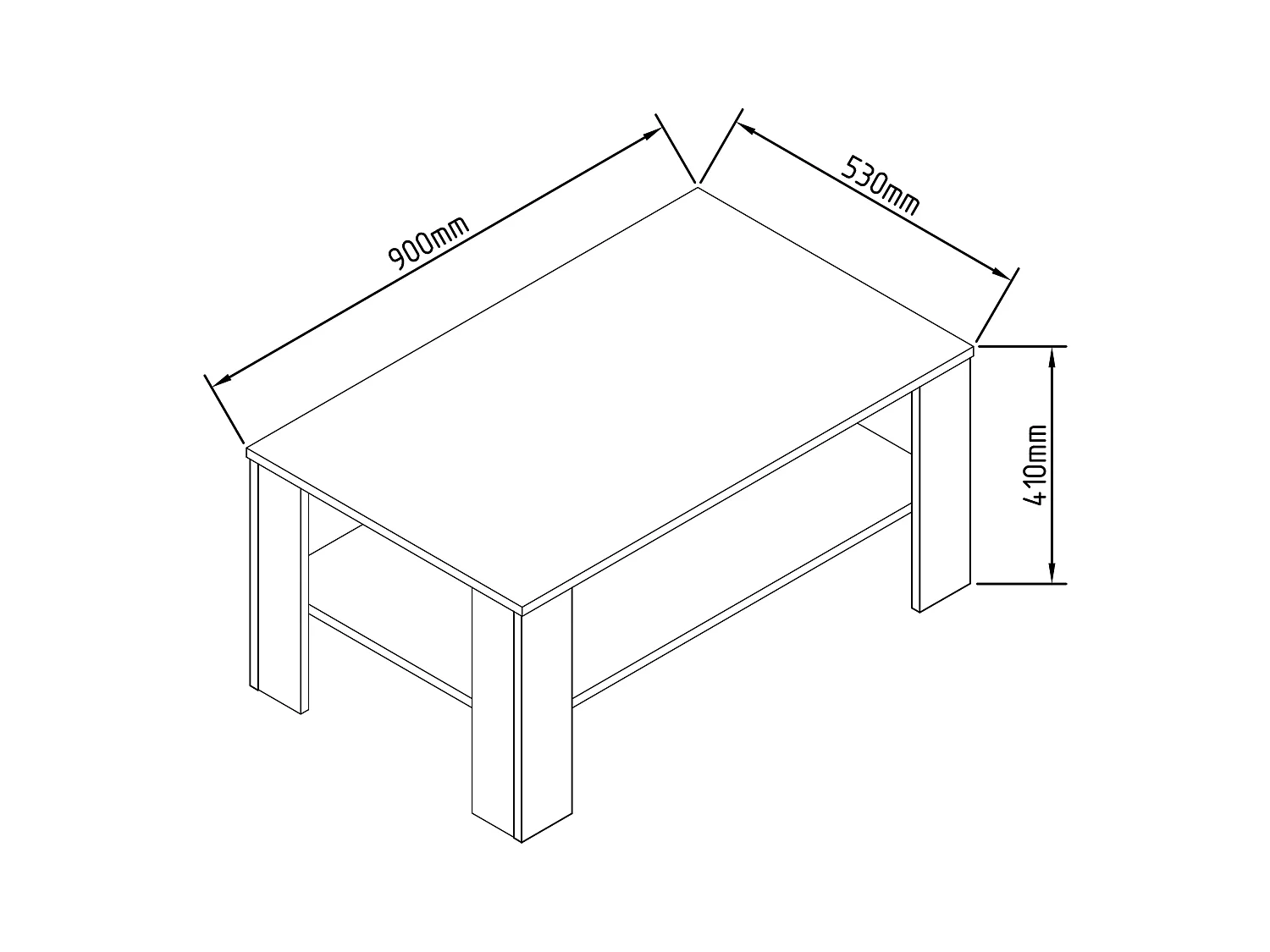 Side table & coffee table Rolas White H. 41 x W. 90 x D. 53cm