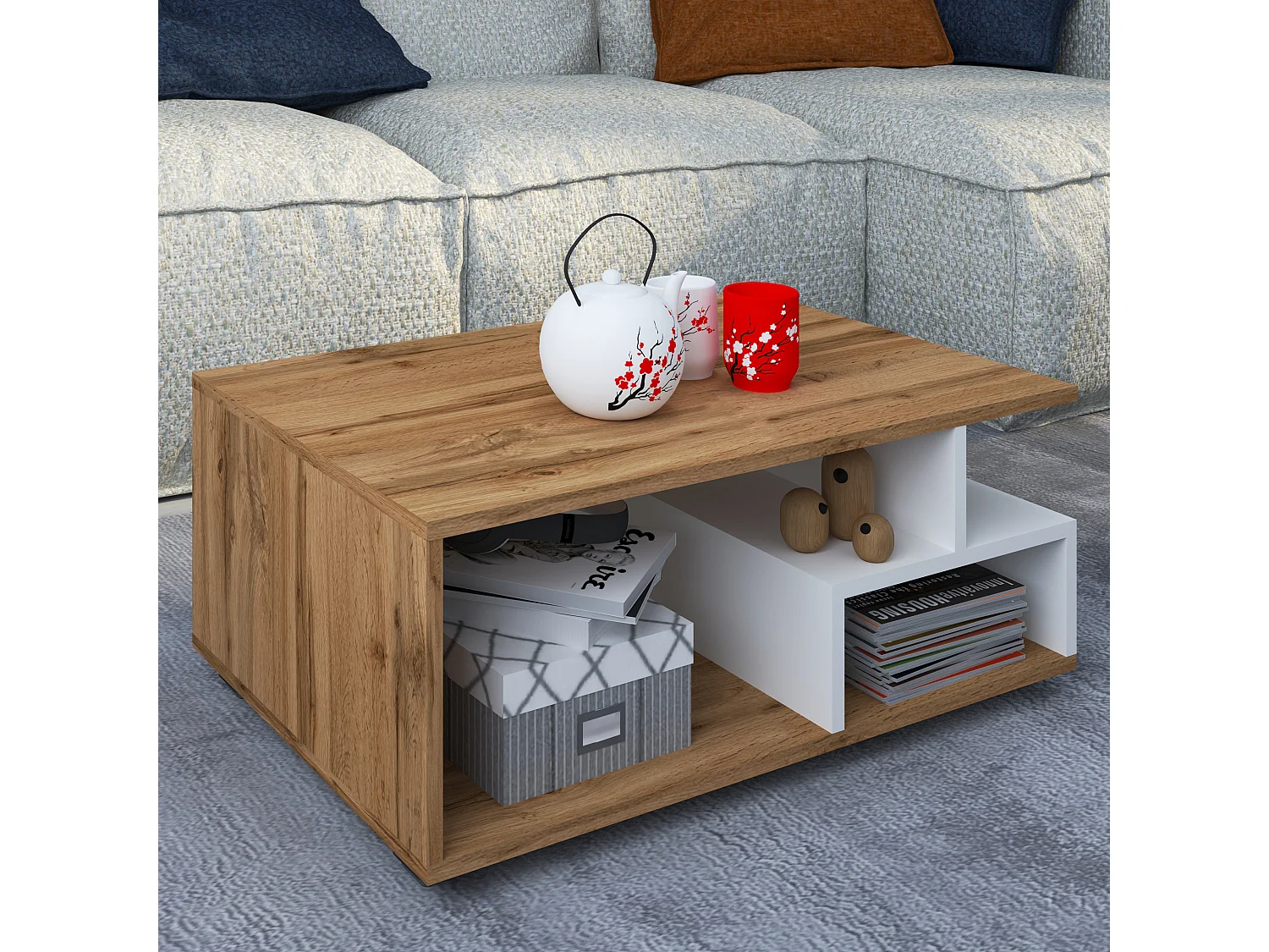 Holz Sofatisch Couchtisch Wohnzimmertisch Sulas