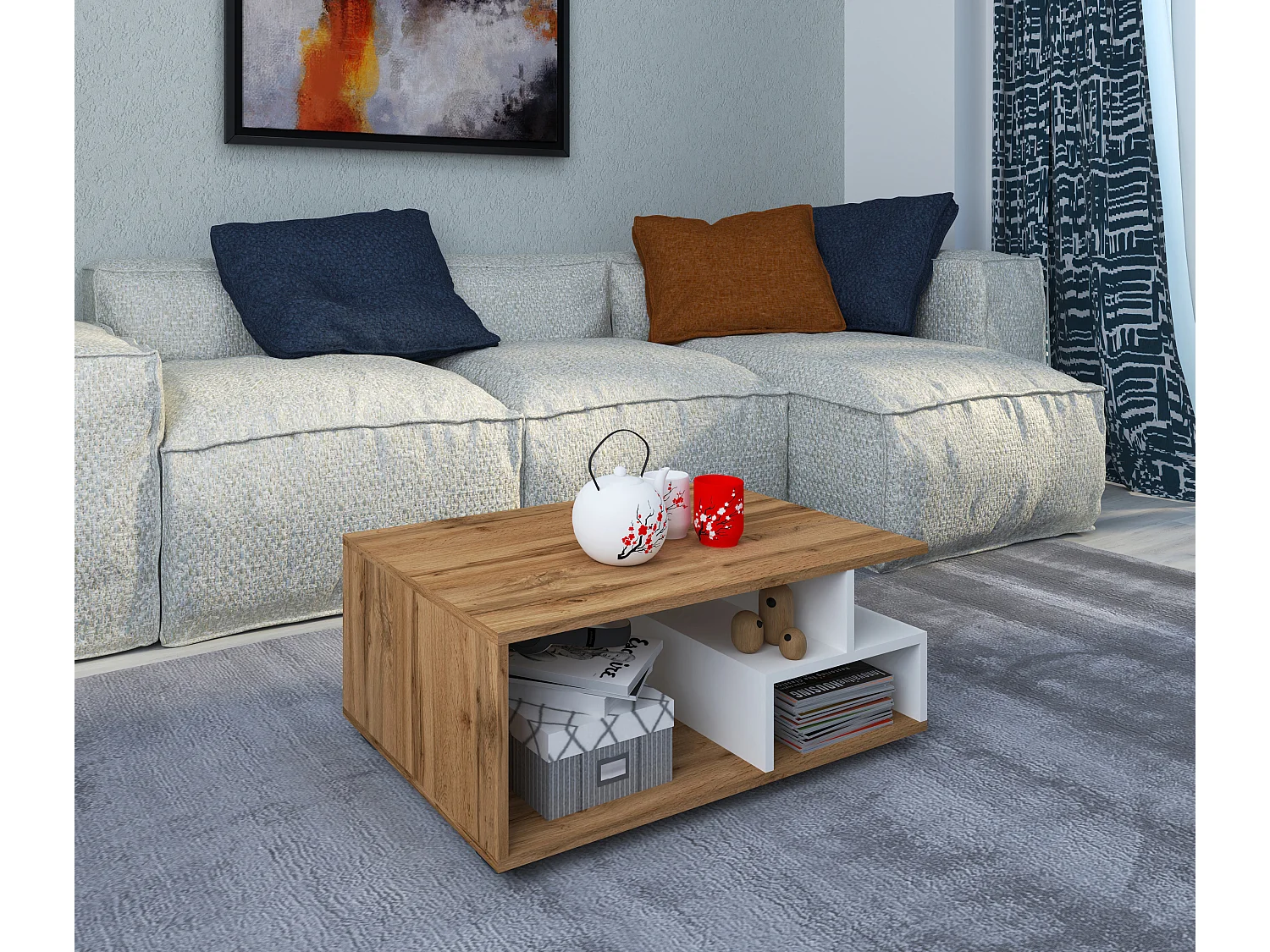 Holz Sofatisch Couchtisch Wohnzimmertisch Sulas