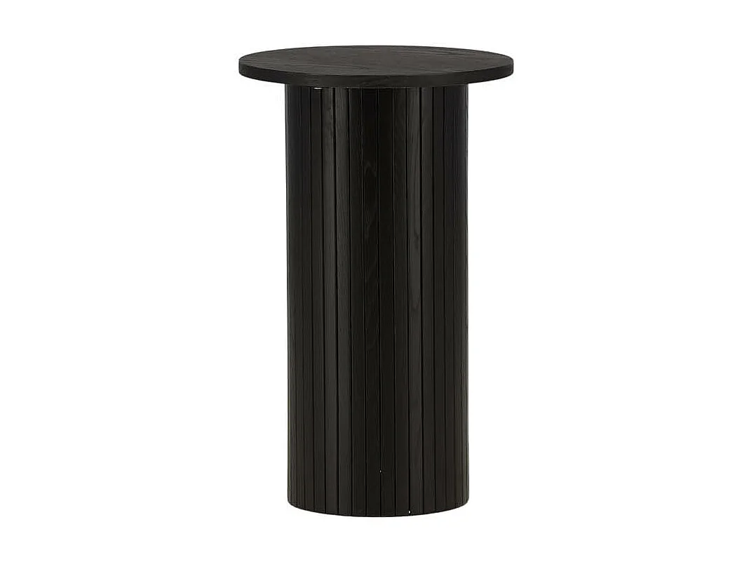 Table d'Appoint Design Nervuré "Bianca" 65cm Noir
