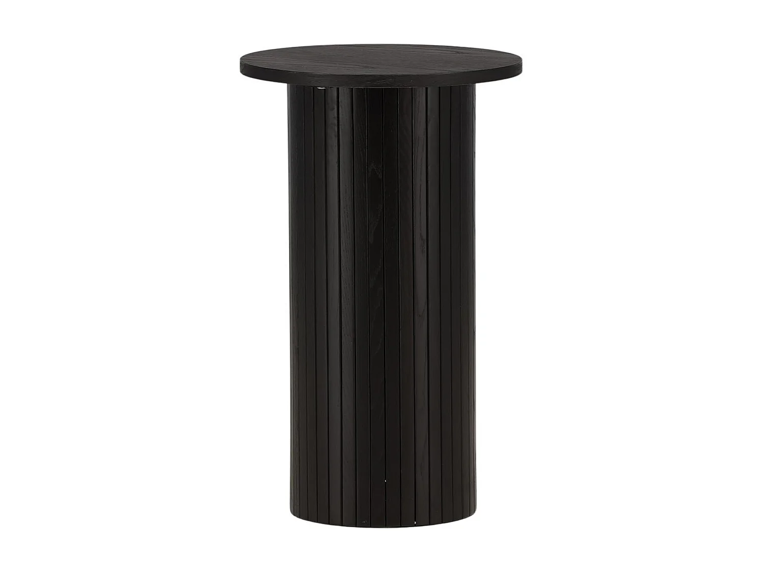 Table d'Appoint Design Nervuré "Bianca" 65cm Noir