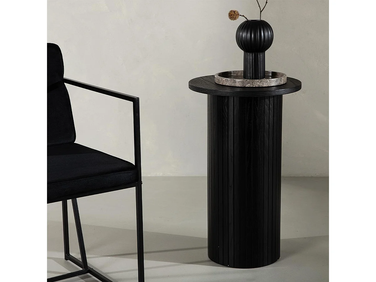 Bianca bijzettafel Ø40cm zwart.