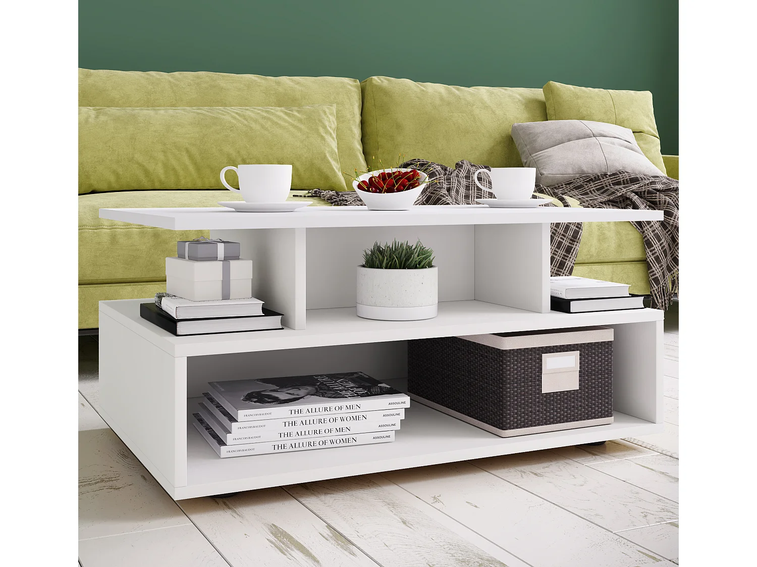 Side table & coffee table Esila White Dimensions approx. H. 40 x W. 80 x D. 50 cm