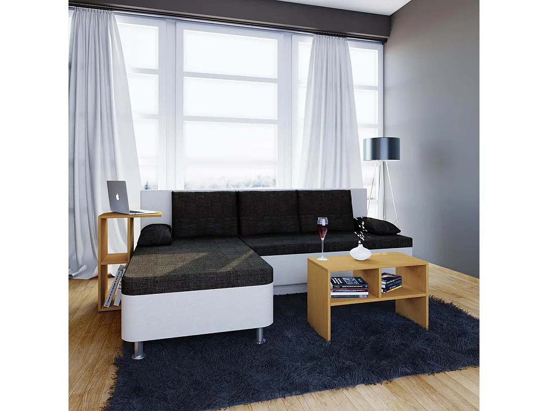 Mesa lateral de madeira VCM | mesa de café lisa | dimensões aprox. A. 40 x L. 63 x P. 30 cm | Mesa de estar | Mesa de centro - Nachto S (Beech)