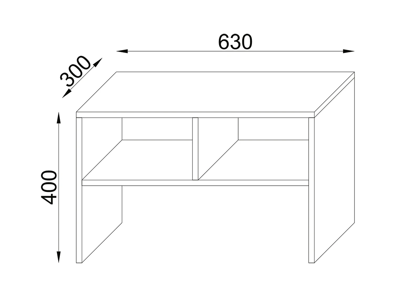 Side table & coffee table Nachto Book H. 40 x W. 63 x D. 30 cm