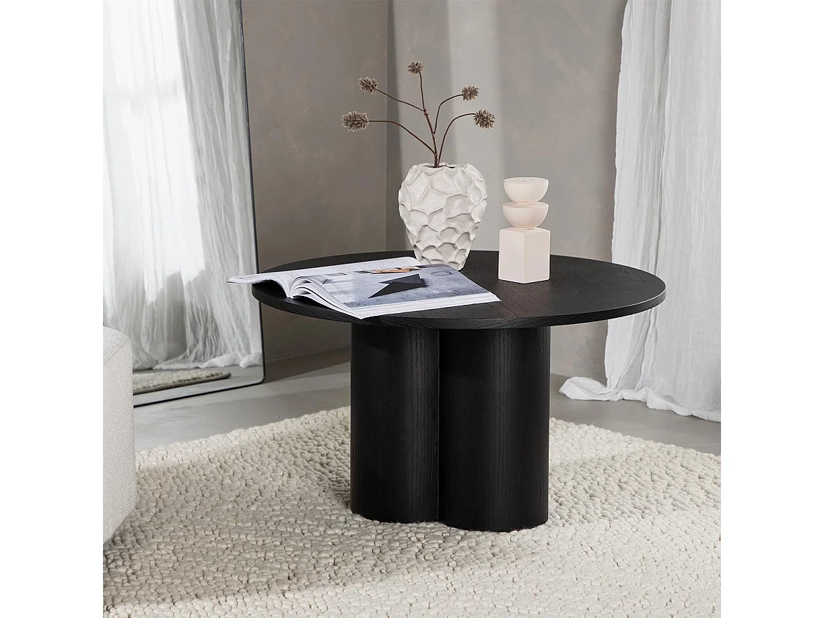 Table Basse Ronde "Olivia" 80cm Noir