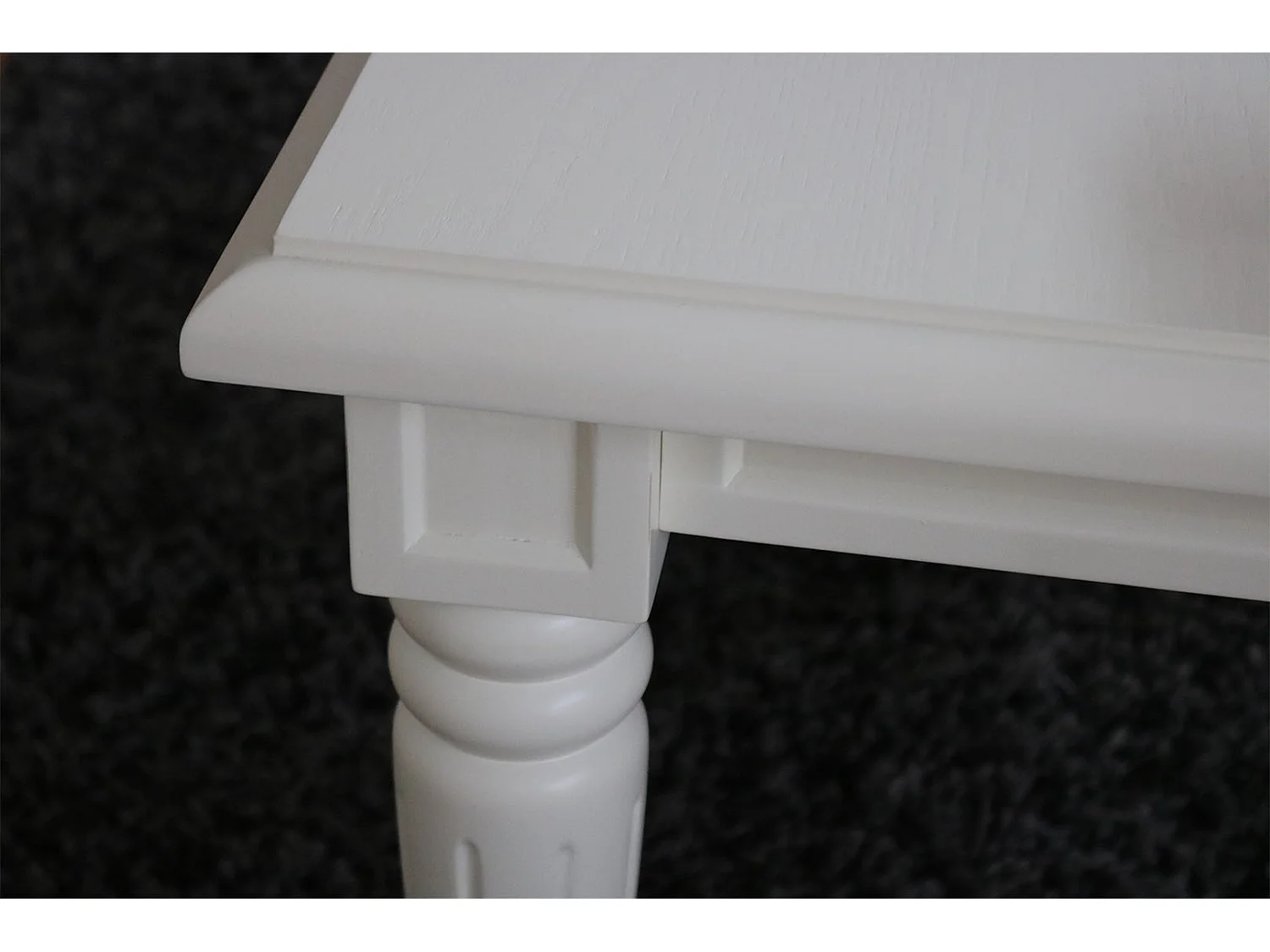 Amaretta Table basse vintage, blanc, vintage patiné, 100x100 cm avec 1 tiroir.