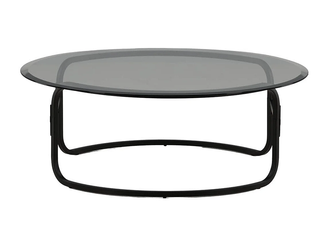 Table Basse Design en Verre "Lomma" 110cm Noir